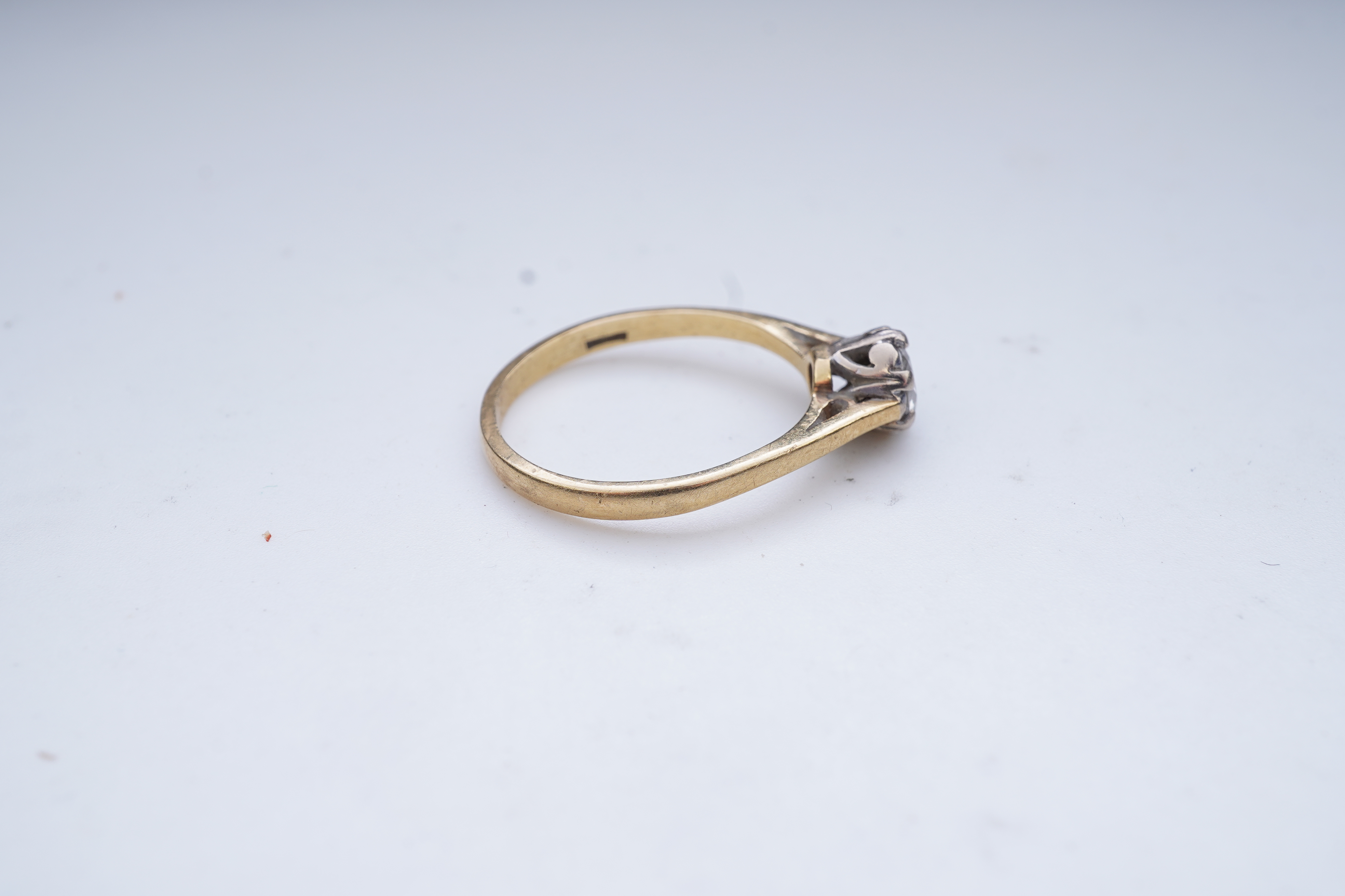 A diamond solitaire ring